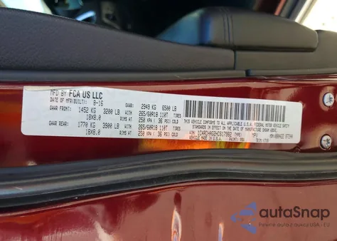 2017 Dodge Durango Sxt из США, поврежденный, VIN 1C4RDHAG2HC617982